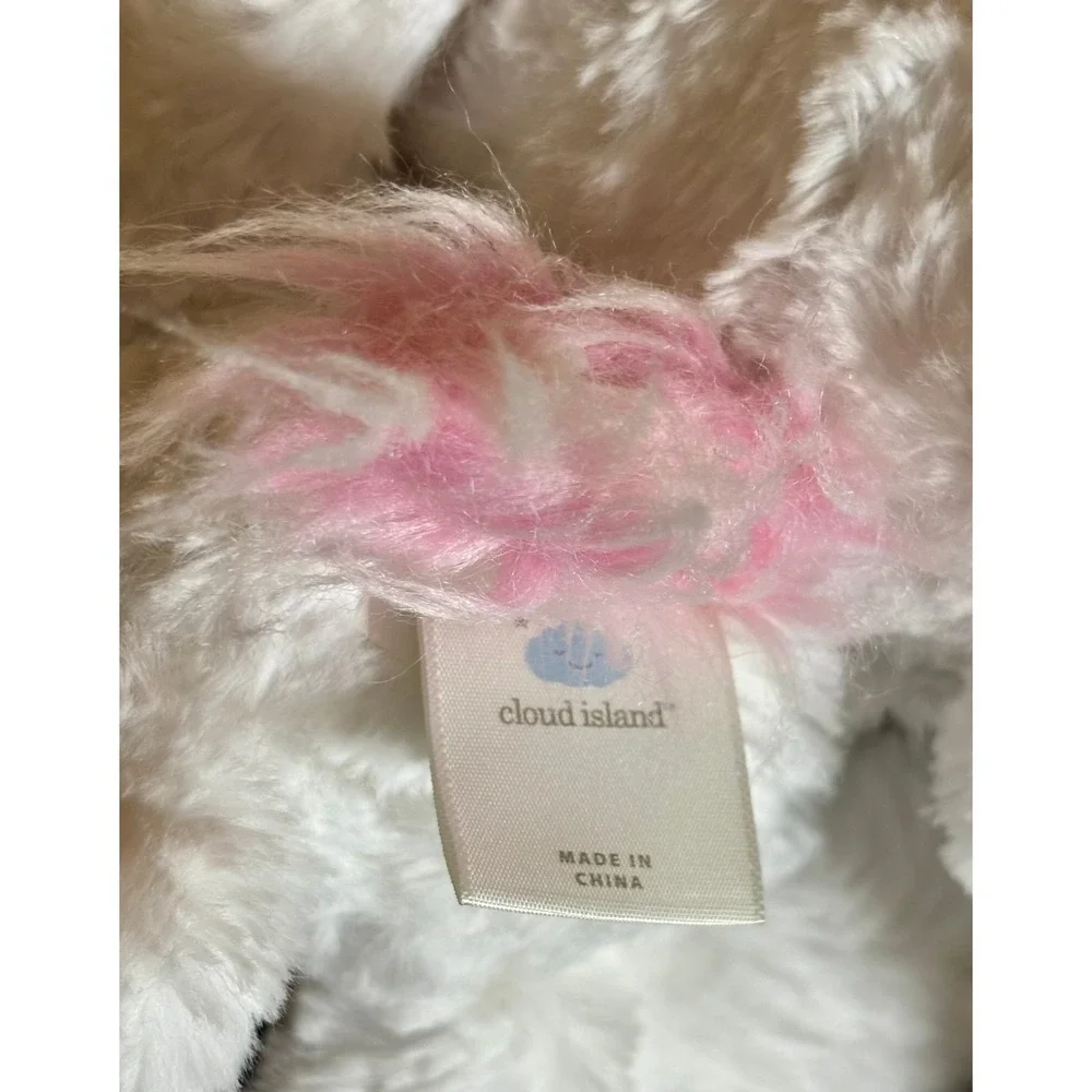 Cloud Island Plush Unicorn Mother and Baby Rattle Set White Pink Stuffed Animal